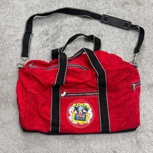 Disney Vintage Y2K 90's Mickey Mouse Duffle Bag Red Black Training Travel Gym